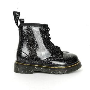 Dr. Martens 1460 Toddler Boots Black Cosmic Glitter Leather 4 Eyelet Size 7